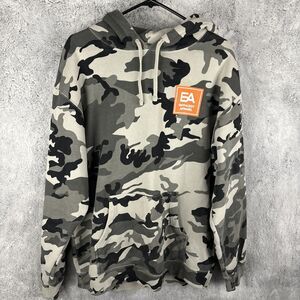 Mens Enthuzst Apparel Urban Camo Pullover Hoodie Big Logo Double Sided Sz Large